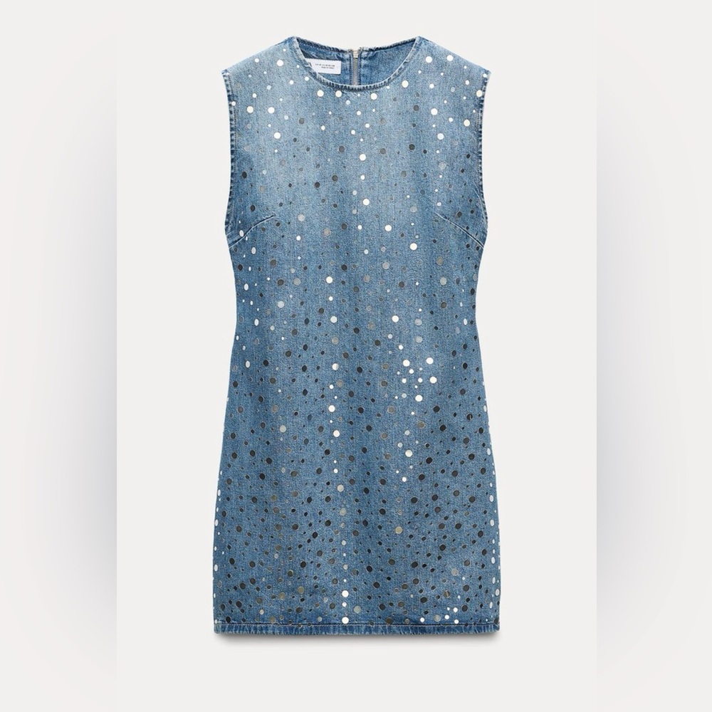 Zara TRF Denim Mirror Dress